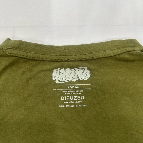 Naruto Shippuden Men’s Olive Green Graphic T-Shirt Uzumaki Anime Tee Size XL - Picture 7 of 7